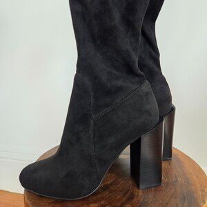 Jeffrey Campbell Perouze Black Suede Boots 6.5